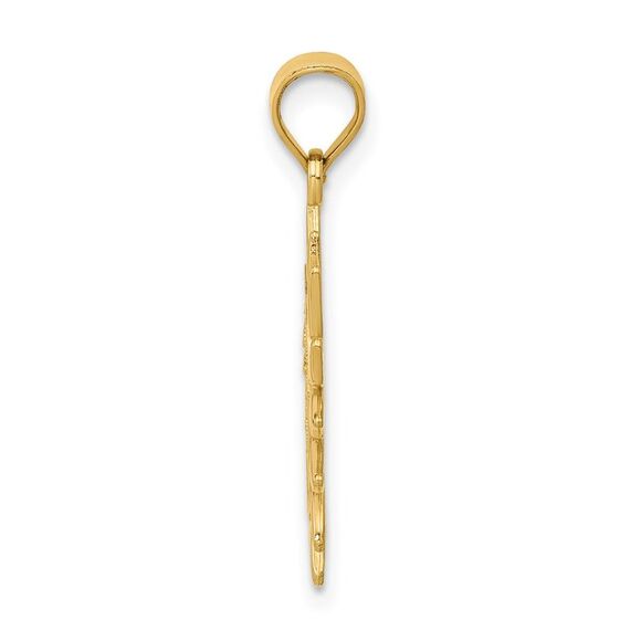 14k Yellow Gold 17mm Filigree Sun Pendant - Picture 2 of 5